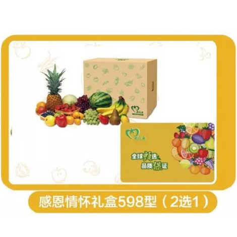 壹乐果水果礼品卡【感恩情怀礼盒-598型】(2选1)