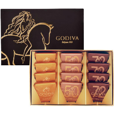 2024歌帝梵GODIVA★超值系列巧克力/片巧礼盒装【经典片装巧克力礼盒12片装】168型